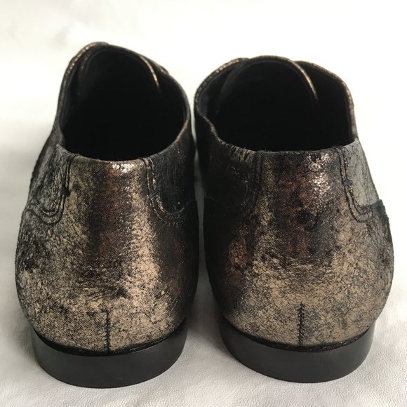 Frye Terri Slip on shoes flat gold black leather - Picture 4 of 12